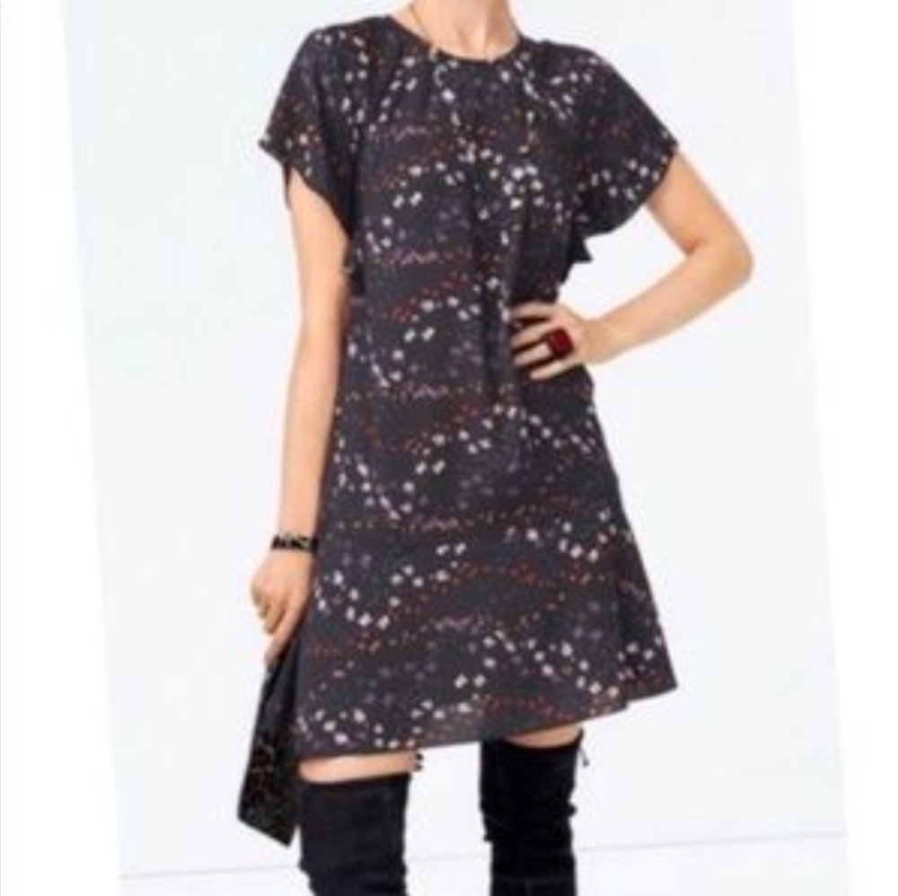 Cabi Muse Floral Flutter Sleeve Dress Sz M